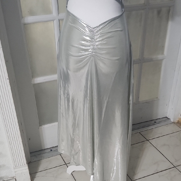 Silver Metallic Cut-Out Dress - Picture 5 of 10